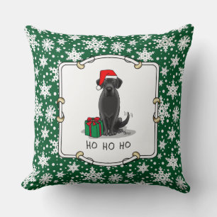 Coussin Christmas Père Noël Black Labrador Retriever Cute