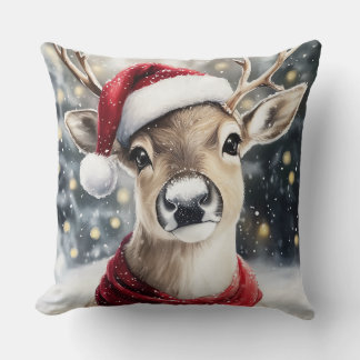 Coussin Christmas Reindeer Throw Pillow