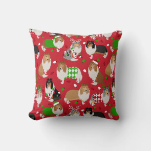 Coussin Christmas Rough Collie