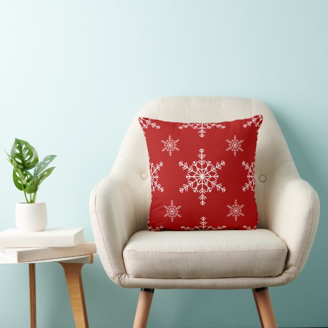 Coussin Christmas Snowflakes Throw Pillow (Chaise)