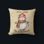 Coussin Christmas Snowman Just Chill Citation amusante Aqu<br><div class="desc">Noël Snowman Snowwoman Décor Amusant Aquarelle avec plaisir Juste Citation Chill</div>