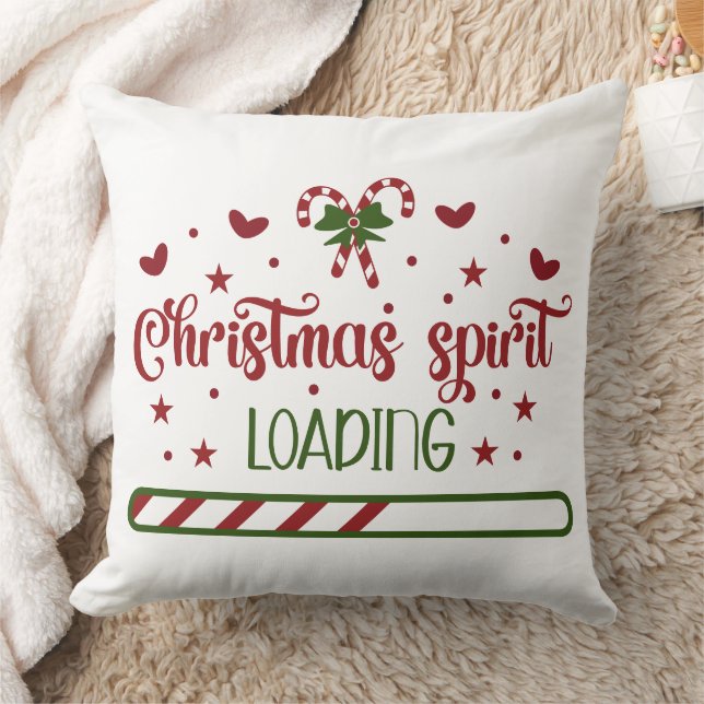 Coussin Christmas Spirit Chargement Funny Holiday (Couverture)