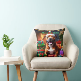 Coussin Christmas Staffordshire Bull Terrier