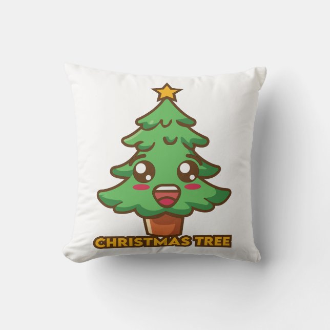 Coussin Christmas Tree Throw Pillow (Recto)