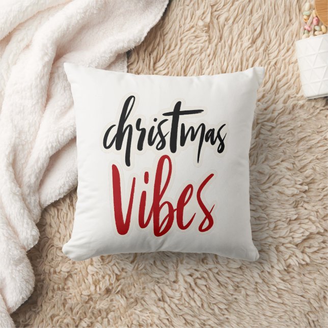 Coussin 🎄 “Christmas Vibes” Throw Pillow 🎅✨ (Couverture)