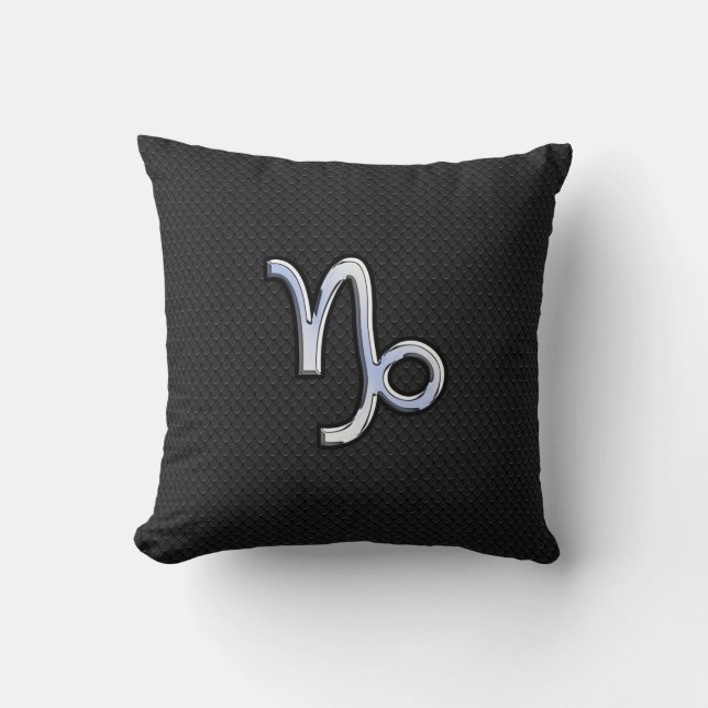 Coussin Chrome comme le symbole Zodiac de Capricorne sur l (Recto)