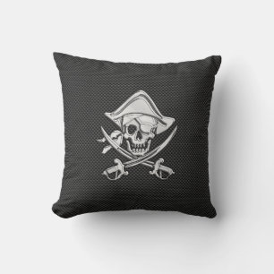 Coussin Chrome comme un pirate sur fibre de carbone noir