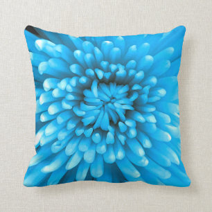 Coussin Chrysanthème bleu