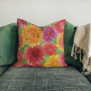 Coussin Chrysanthème brillant multicolore