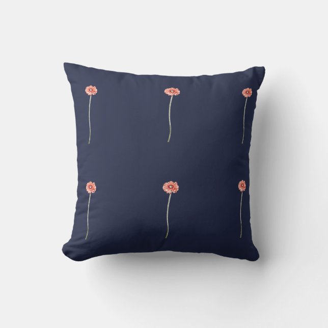 Coussin Chrysanthème rouge pâle Poussin à fleurs (Recto)