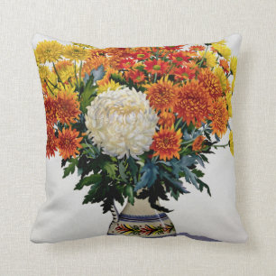 Coussin Chrysanthèmes dans une cruche modelée 2005