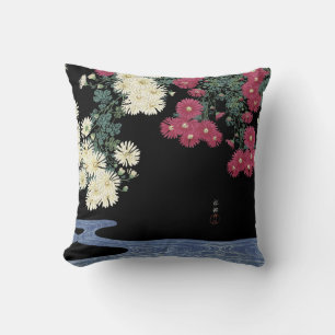 Coussin Chrysanthèmes, Eau courante, Floral japonais