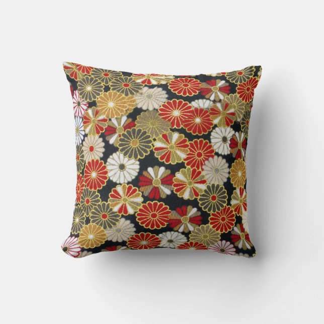 Coussin Chrysanthèmes en or (Recto)
