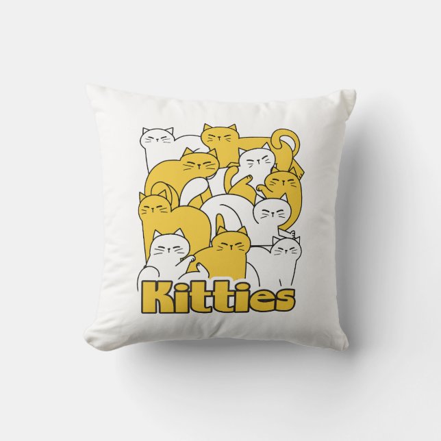 Coussin Chubby Kitties Design - Cat Art adorable (Recto)