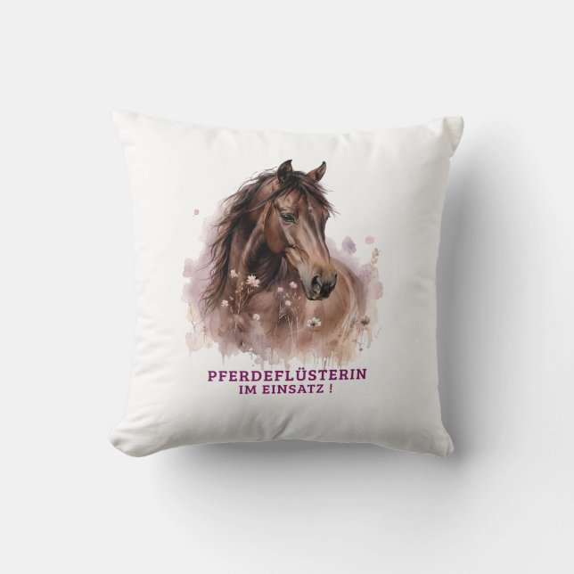 Coussin Chuchoteuse de chevaux en action ! (Recto)