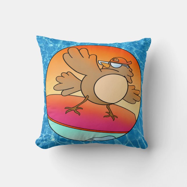 Coussin Chushion surfeur d'été (Recto)