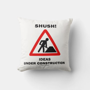 Coussin Chut ! Idées en construction Humour des panneaux