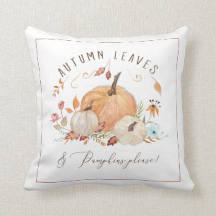 Coussin Chute Citrouille Floral Autumn Leaf aquarelle Foli