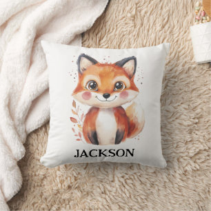 Coussin Chute Fox Aquarelle Animal Automne Cute Enfants No