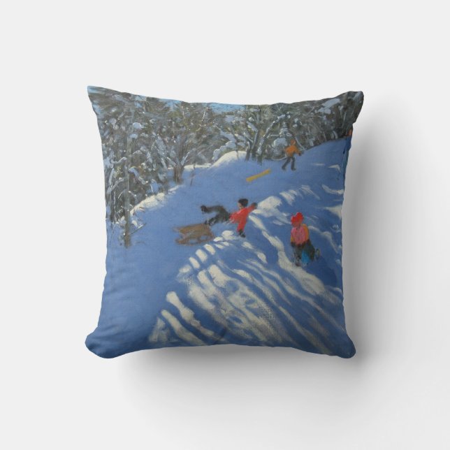Coussin Chute le traîneau Morzine (Recto)