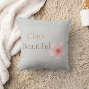 Coussin Ciao Beau Italien Dire Grey Texte