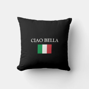 Coussin CIAO BELLA Drapeau ITALIE Noir