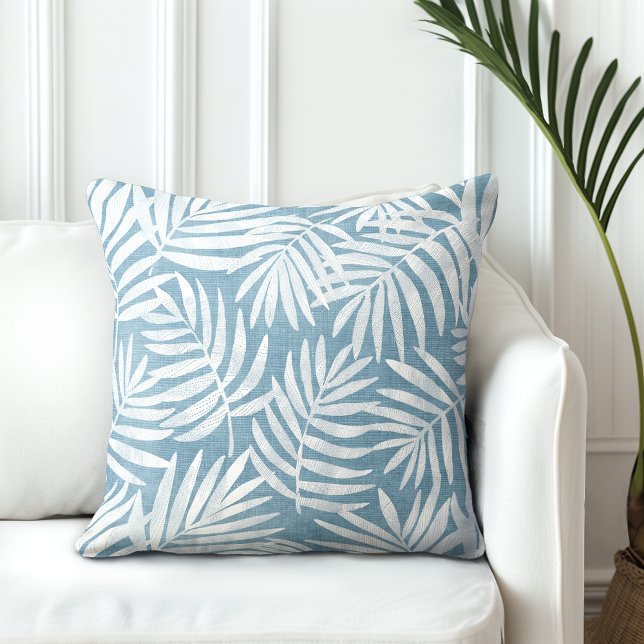 Coussin Ciel bleu et blanc Feuille de palme Jeu d'oreiller (Créateur téléchargé)