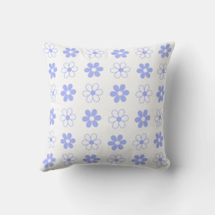 Coussin Ciel Bleu & Fleurs Blanches sur Blanc