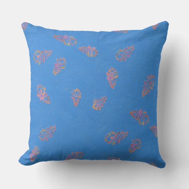 Coussin Ciel d'automne naïf peint (Recto)