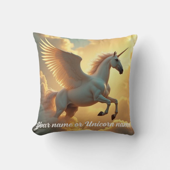 Coussin Ciel de licorne magique Monogramme Nom (Recto)
