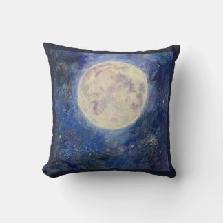 Coussin Ciel de nuit de pleine lune lumineuse Maureen Gira