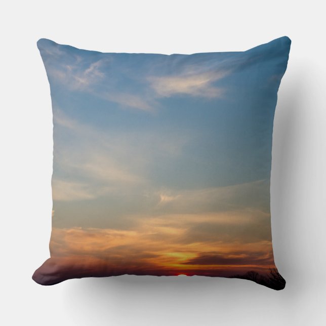Coussin Ciel du soleil d'hiver (Recto)
