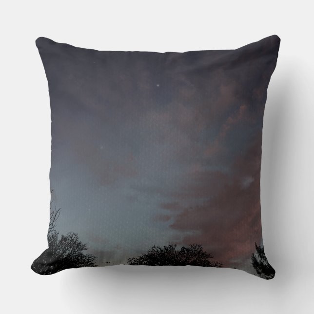 Coussin Ciel ensoleillé d'hiver avec étoiles (Recto)