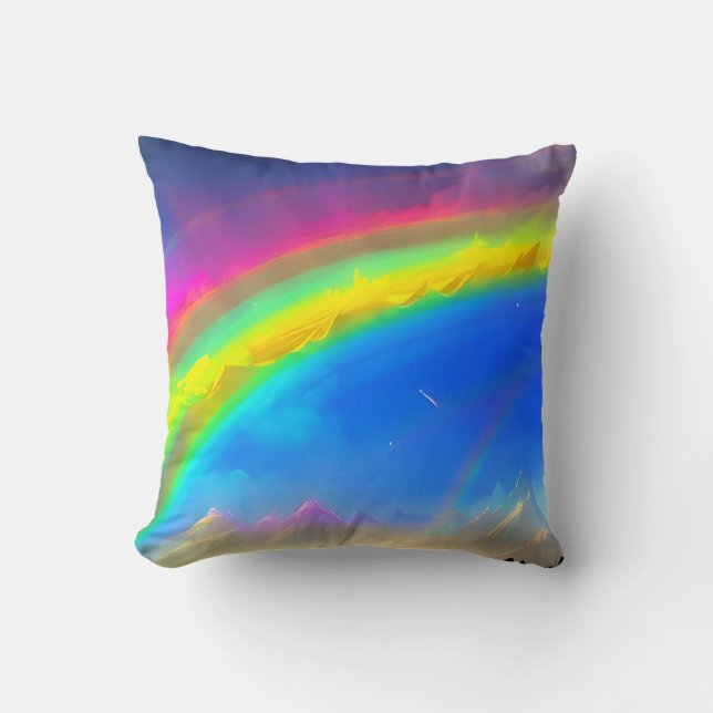 Coussin Ciel lumineux arc-en-ciel (Recto)