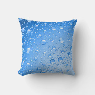 Coussin Ciel métallique Bleu Pluie gouttes