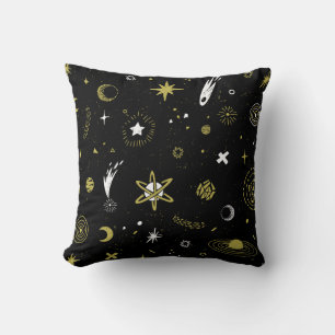 Coussin Ciel nocturne : motif cosmique sans soudure.