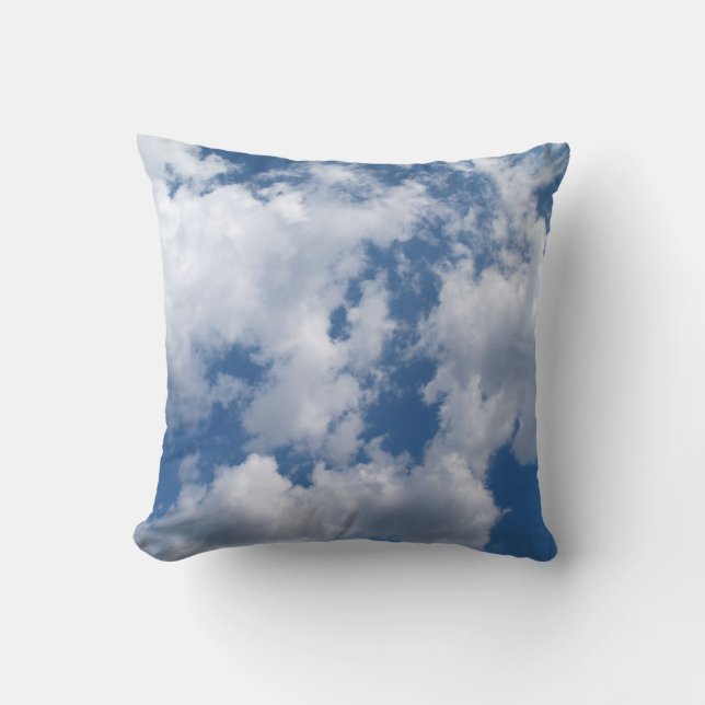 Coussin ciel nuageux bleu et blanc (Recto)