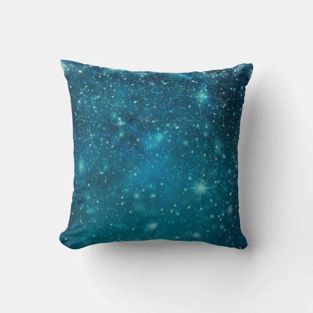 Coussin Ciel Stellaires Cosmique Bleu (Recto)