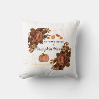 Coussin Ciels d'automne et Citrouilles Pies Jeter l'oreill