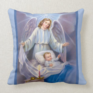 Coussin Cieux de bougie de bébé de garçon d'ange gardien