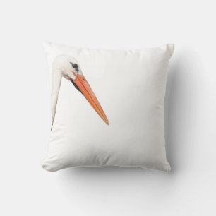 Coussin cigogne blanche