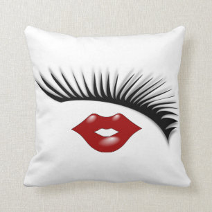 Coussin Cils et concepteur chics féminins Artsy de lèvre
