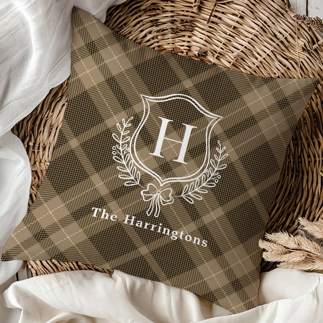 Coussin Cimetière de Monogramme d'hiver terrestre (Créateur téléchargé)
