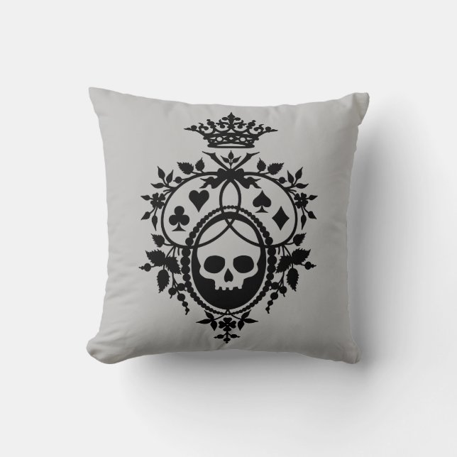 Coussin Cimier avec crâne et costumes Jeter l'oreiller (Recto)