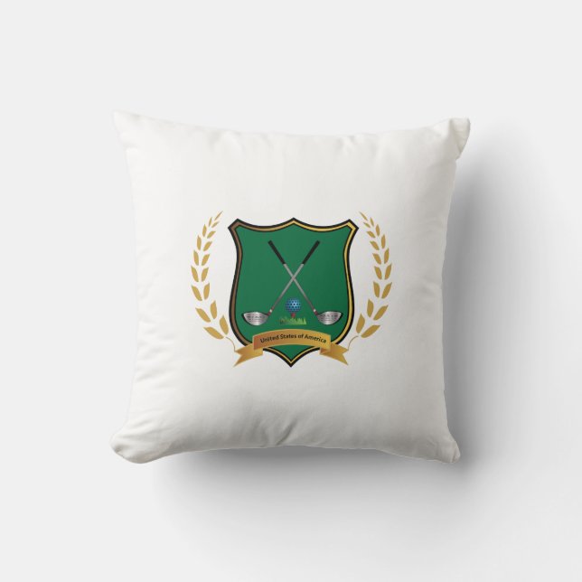 Coussin Cimier de GOLF avec monogramme de couronne de Laur (Recto)