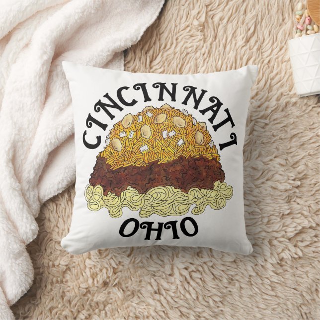 Coussin Cincinnati Chili Ohio OH Spaghetti Chili Food (Couverture)