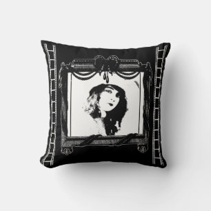 Coussin Cinéma Jeter l'oreiller en noir et blanc