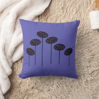 Coussin Cinq arbres sur l'oreiller à lancer violet