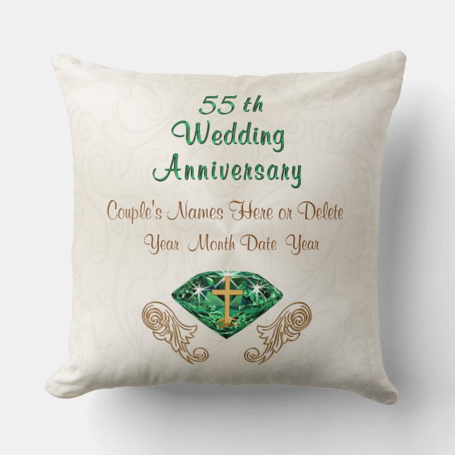 Coussin Cinquante-cinquième idées de cadeau d'anniversaire (Recto)