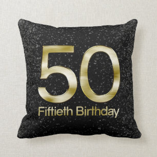 Coussin cinquantième Anniversaire, charme noir élégant